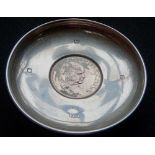 SILVER CHURCHILL CROWN PIN TRAY - LONDON 1965 VERY GOOD CONDITION BY ROBERT & DORE 66g