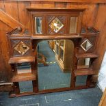 MAHOGANY MIRROR BACK OVER MANTLE