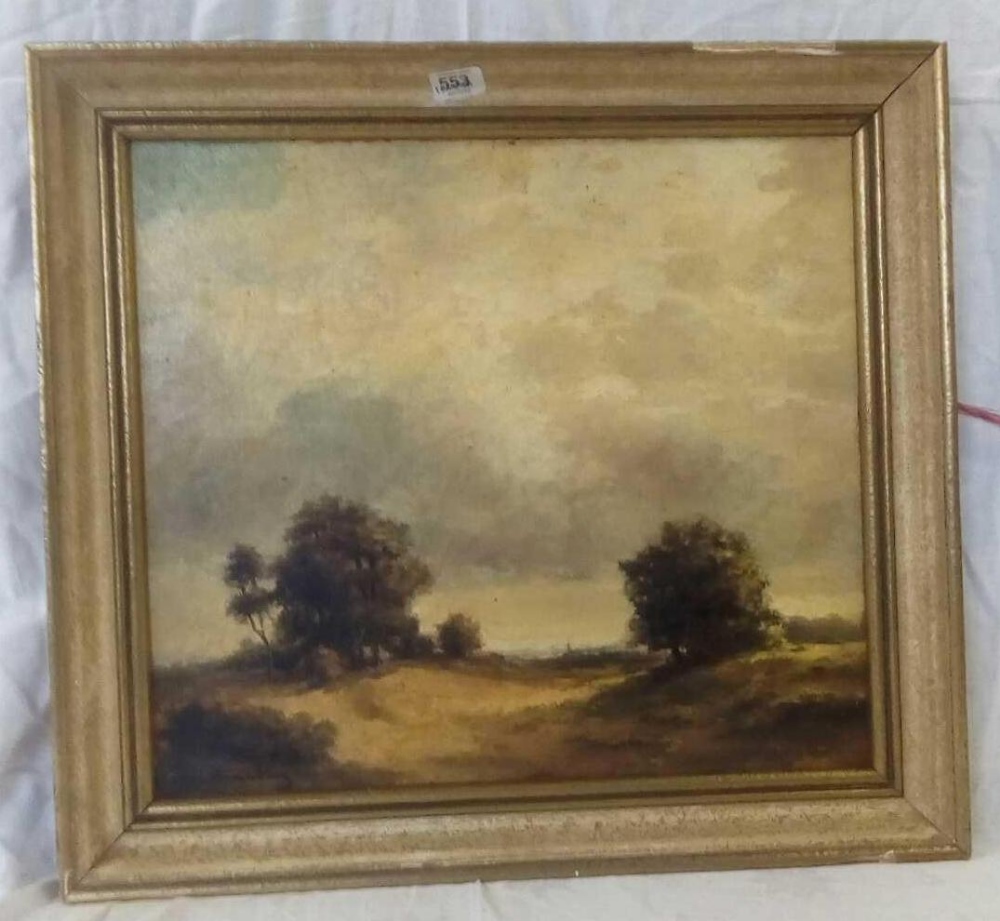 19TH CENTURY OIL ON PANEL, LANDSCAPE, INDISTINCTLY SIGNED