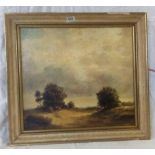 19TH CENTURY OIL ON PANEL, LANDSCAPE, INDISTINCTLY SIGNED
