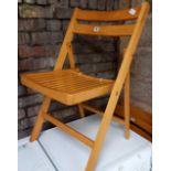 4 PINE FOLDING CHAIRS