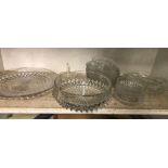 SHELF OF GLASS DISHES