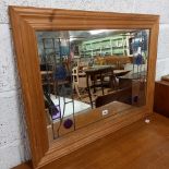 PINE FRAMED STAINED GLASS MIRROR 25'' X 33''