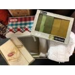 BOXED IRISH LINEN & TABLE LINEN - SOME SETS INCOMPLETE