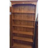 LARGE MODERN PINE BOOKCASE WITH 6 SHELVES 6FT 6'' TALL X 3FT WIDE