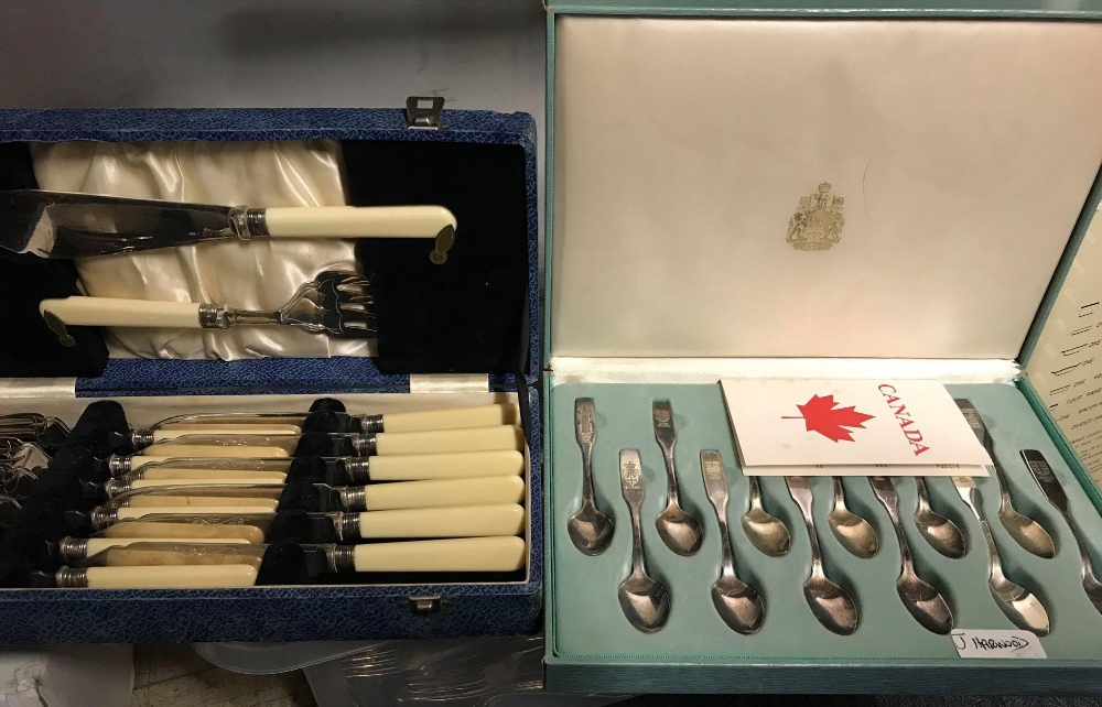 BOXED CAMPERIN COOKERY & CUTLERY SET & 3 BOXED BOXES OF CUTLERY