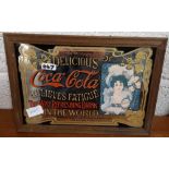 COCA COLA MIRROR 13'' X 9'' & A SOUTHERN COMFORT MIRROR 19'' X 23''