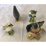 COLLECTION OF 4 BESWICK PORCELAIN BIRDS. ALL IN GOOD CONDITION