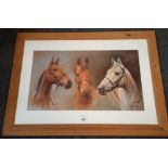 PINE F/G PICTURE OF WE THREE KINGS, DEPICTING RACING HORSES, DESERT ORCHID, RED RUM & ARKLE