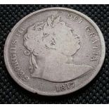 GEORGE III HALF CROWN 1817 - FAIR CONDITION