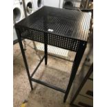 BLACK METAL KITCHEN TABLE WITH PERFORATED TOP & SIDES