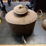 A PERIOD COPPER TEA URN A/F & WASHING DOLLY