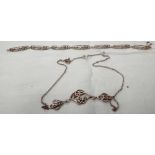 A SILVER LINK BRACELET & A NECKLACE