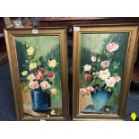 PAIR OF GOLD FRAMED FLOWER PICTURES