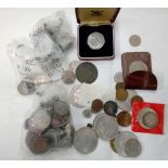 BOX CONTAINING UK & FOREIGN COINAGE