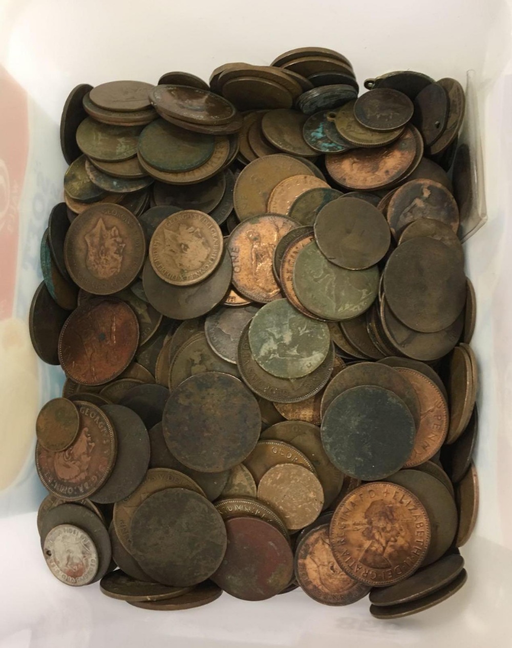 BOX OF COPPER COINS