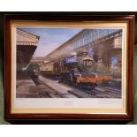 F/G WATERCOLOUR BY PETER LAWRENCE OF LANDING AT THE CATCH, FRAMED PICTURE OF EXETER ST DAVID'S OF