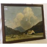THE BLUE LAKE, CONNEMARA, SIGNED PAUL HENRY WITH GALLERY DETAILS TO REVERSE - PRINT