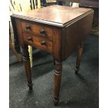 VICTORIAN MAHOGANY DROP FLAP WORK TABLE