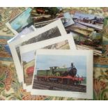 BOX CONTAINING A COLLECTION OF MONOCHROME 'FAMOUS PORTRAIT POSTCARDS, ALBUM OF VINTAGE GREETINGS