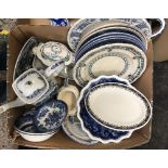 CARTON OF MIXED BLUE & WHITE CHINA - SOME BY CHURCHILL