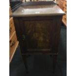 EDWARDIAN INLAID MAHOGANY POT CUPBOARD