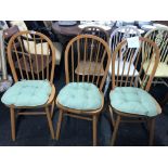 3 STICK BACK CHAIRS - 1 CHAIR A/F