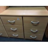 PAIR OF WOOD EFFECT CHEST OF 3 DRAWERS