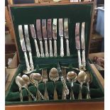 BOXED SET OF CUTLERY BY REGENCY SHEFFIELD ENGLAND & ANOTHER OAK CUTLERY BOX & PART CUTLERY