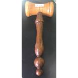 VINTAGE TURNED WOOD GAVEL 25cms