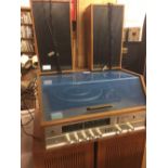 VINTAGE DYNATRON ETHER STEREO RECORD DECK / RADIOGRAM WITH GARARD DECK & A PAIR OF LS 200 DYNATRON