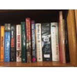 SHELF OF HARDBACK & PAPERBACK BOOKS ON HISTORY, POETRY & OTHER SUBJECT