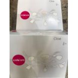 2 BOXES OF COLE CEILING LIGHTS, CHROME PLATED BATHROOM LIGHT & A SPOT LIGHT - ALL NEW IN BOXES