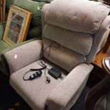 GREY COLOURED RISE & RECLINE ELECTRIC ARMCHAIR