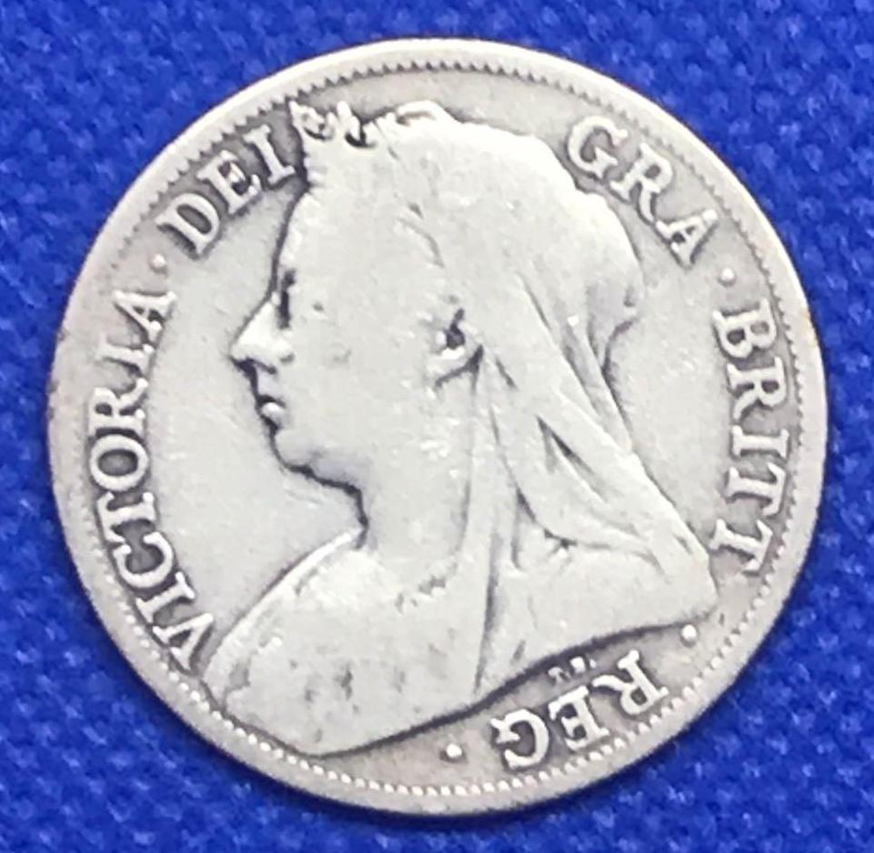 A VICTORIAN SILVER HALF CROWN 1898