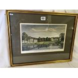 A COLOUR PRINT AN ANTIQUE ENGRAVING ENGRAVING OF POYNTON LODGE IN CHESHIRE