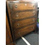 OAK CHEST OF 4 DRAWERS