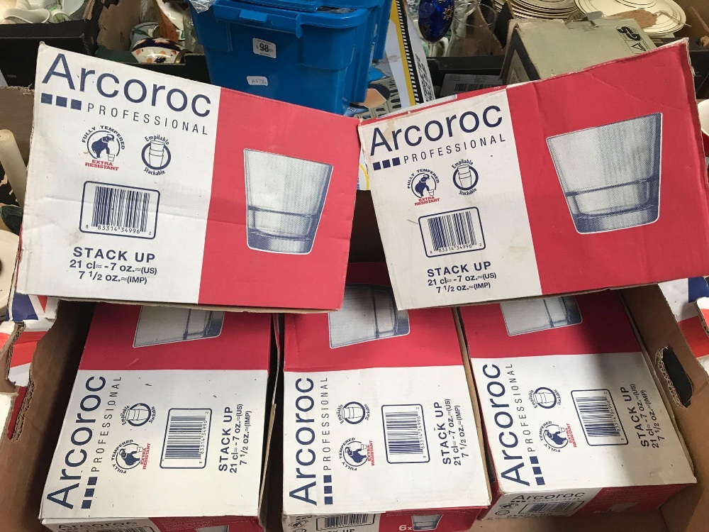 CARTON OF ARCOROC STACK-UP GLASSES IN BOXES