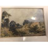 F/G WATERCOLOUR OF COWS GRAZING AT THE FOOT OF A BANK SIGNED BY DAVID COX & A F/G WATERCOLOUR OF A