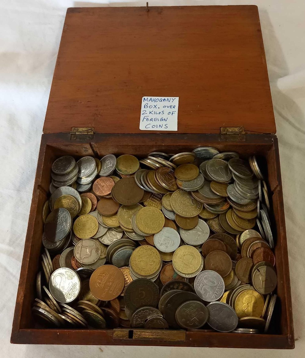 BOX OF FOREIGN COINS