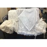 CARTON OF CHRISTENING GOWNS & LACE TABLE CLOTHS