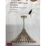 BEHNE 1 LIGHT CONE PENDANT - NEW IN BOX