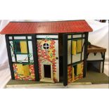 SMALL DOLLS HOUSE WITH 4 WINDOWS TO FRONT & GARAGE