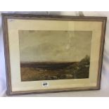 WILLIAM B. HENLEY. [MID 19TH CENTURY] SHEEP IN DARTMOOR LANDSCAPE, SIGNED WATERCOLOUR