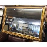 GILT FRAMED & BEVELLED EDGE MIRROR 40'' X 28''