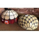 2 LEADED TIFFANY STYLE GLASS LAMP SHADE FOR HANGING & WALL FITTING