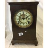 WOOD CASE MANTLE CLOCK WITH ANSONIA MOVEMENT