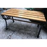 MODERN CAST IRON & WOOD BENCH APPROX 24'' LONG