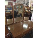 INLAID MAHOGANY DRESSING TABLE ON BALL & CLAW FEET