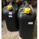 2 BLACK PLASTIC 20LTR CANS